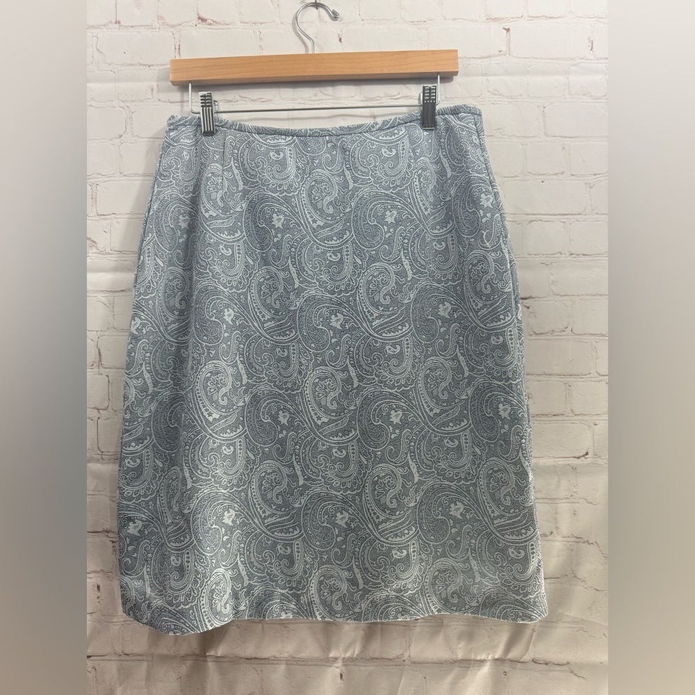 Allyson Cara Paisley Patterned Gray Skirt Womens Size 12 Fully Lined